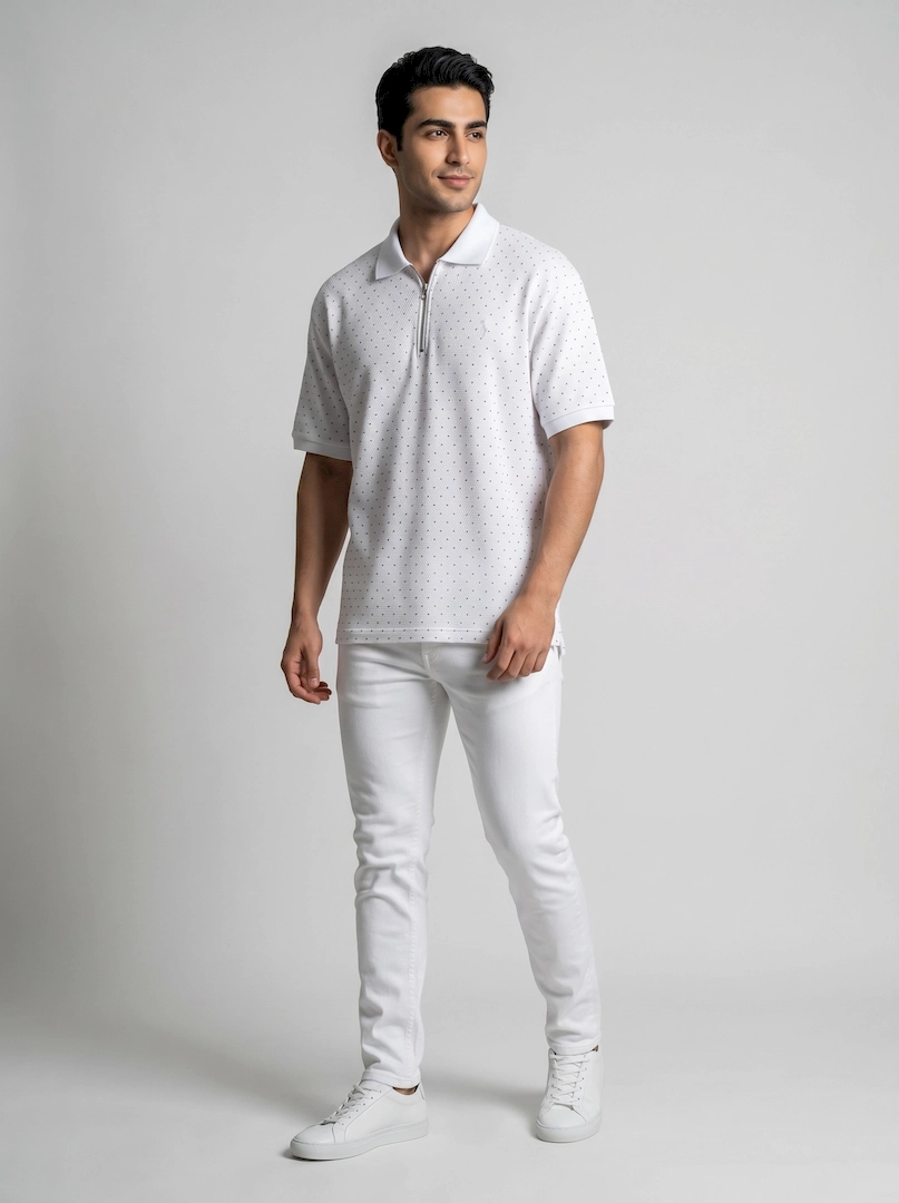 تیشرت نیم زیپ چاپی 10048